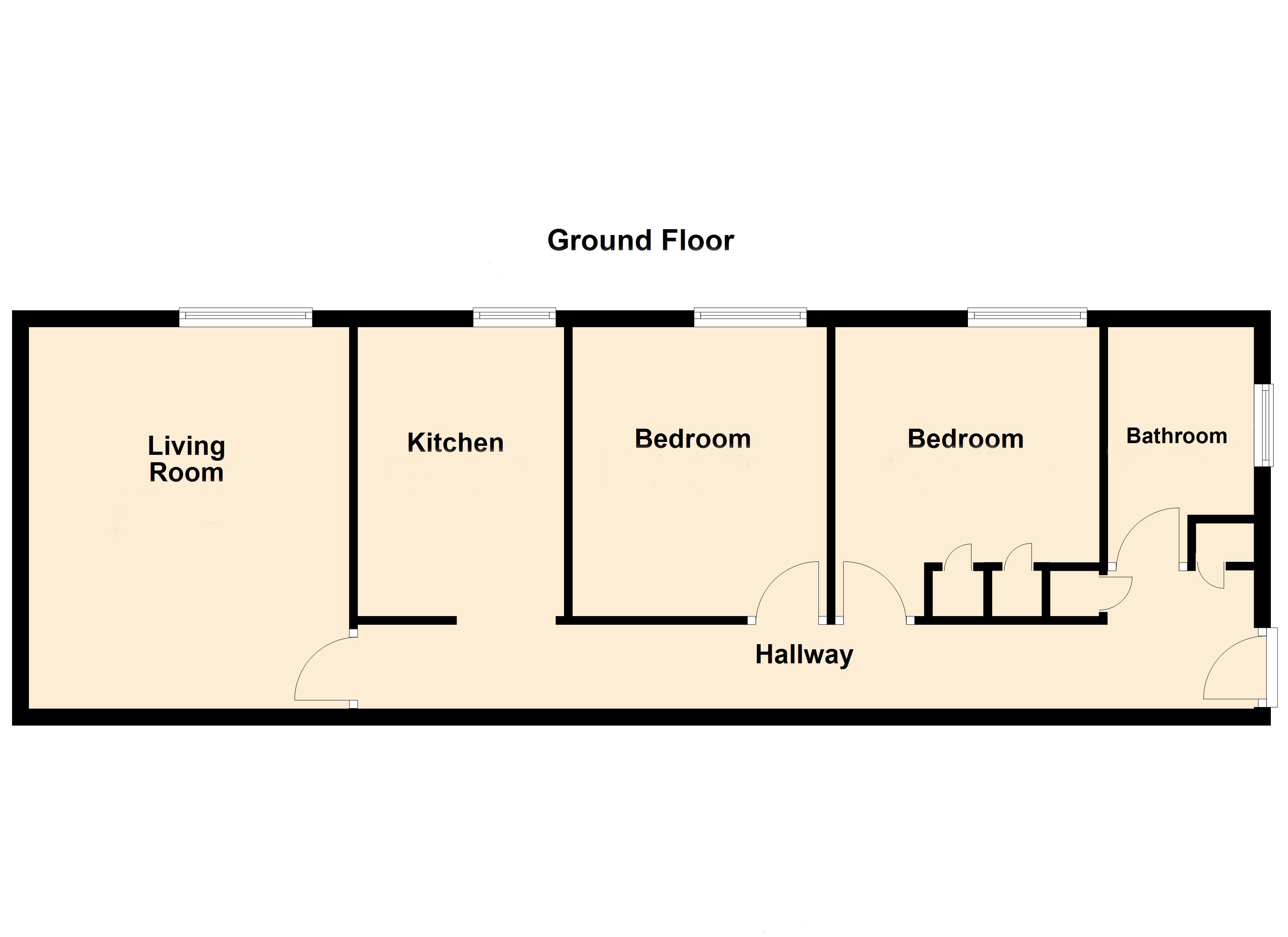 Lot: 87 - VACANT TWO-BEDROOM GROUND FLOOR FLAT IN CONVENIENT RESIDENTIAL LOCATION - Floor Plan